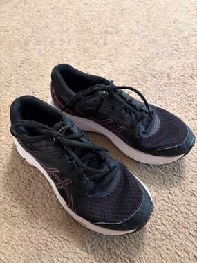 ASICS Women's Black and Pink Sneakers
